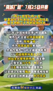 “隴城廠超”，咱甘肅人的足球賽，7月25日開賽！