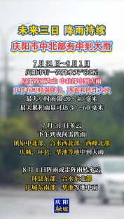 未來三日，降雨持續(xù)！慶陽市中北部有中到大雨